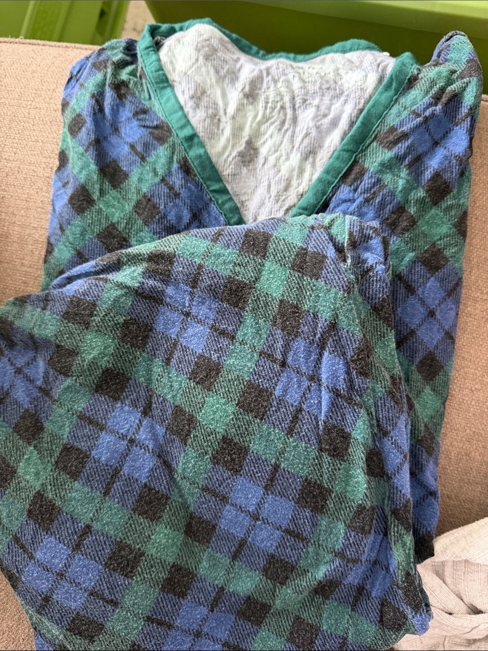 Little Sleepies Blue & Green Plaid Hooded Sleep Robe